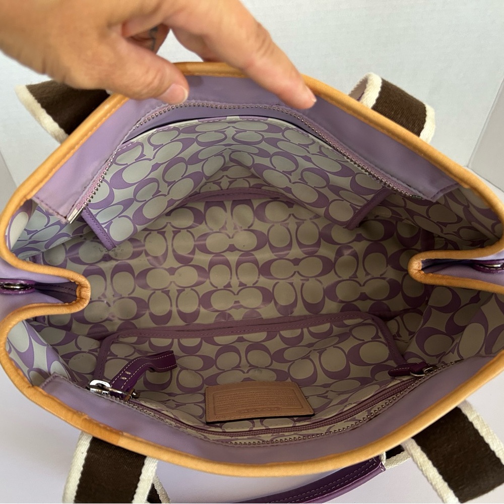 Vintage Purple Coach Women's Tote Bag - Picture 7 of 8